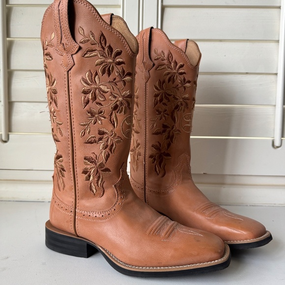 Twisted X Floral Ruff Stock Western Performance Boots | Size 7 | Like New - Picture 2 of 7